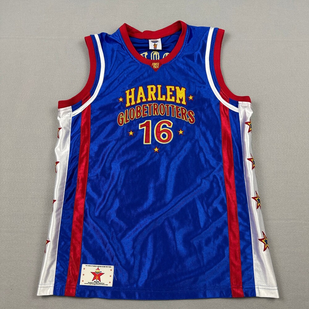 Harlem Globetrotters Jersey Men Small Blue Red Scooter #16 Basketball Stars